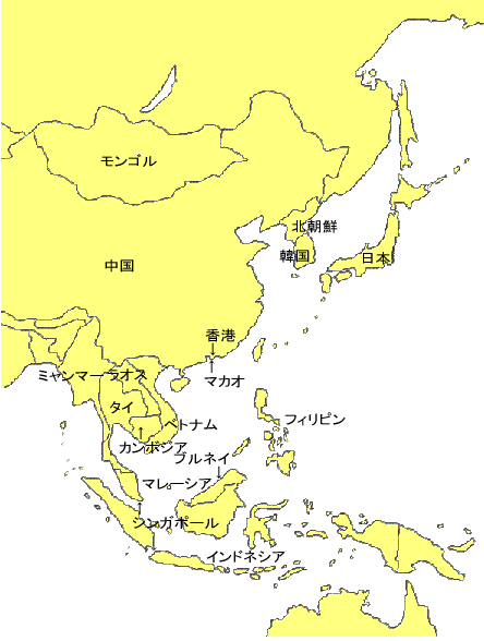 アジア 地図 東